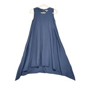 COS Women's Blue Asymmetrical Hem Knee Lenght Sleeveless Dress 2